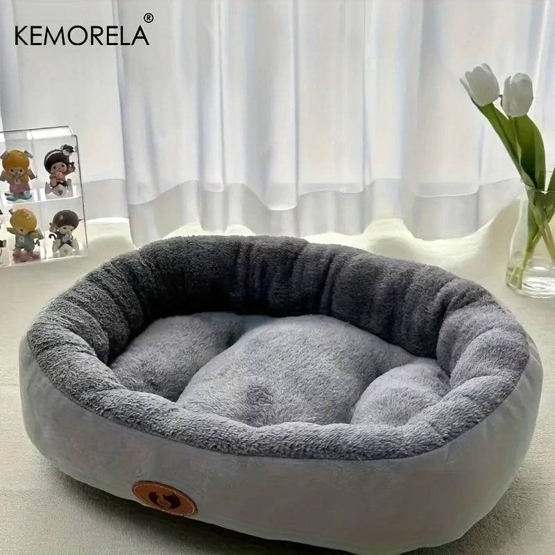 Plush & Thickened Cozy Oval Snuggle Pet Bed