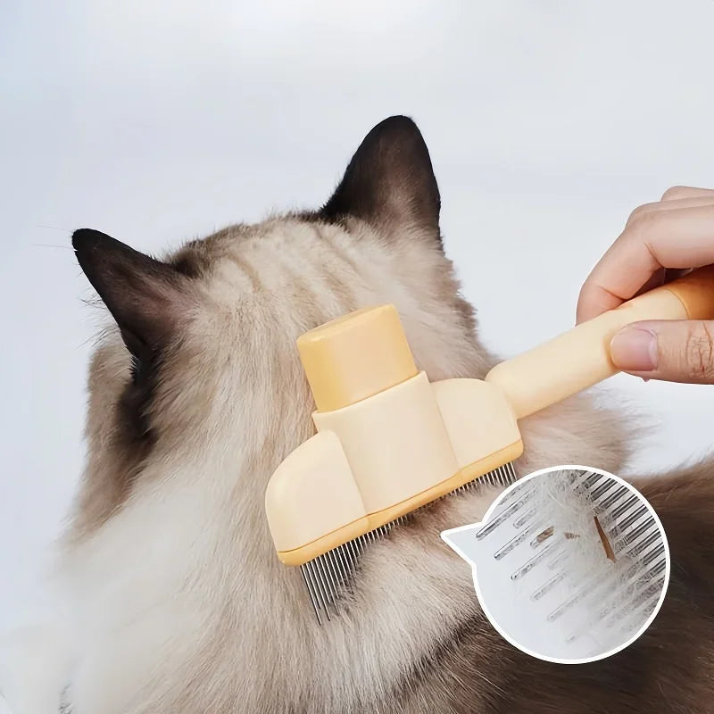 Professional Cat Pet Needled Comb With Release Button