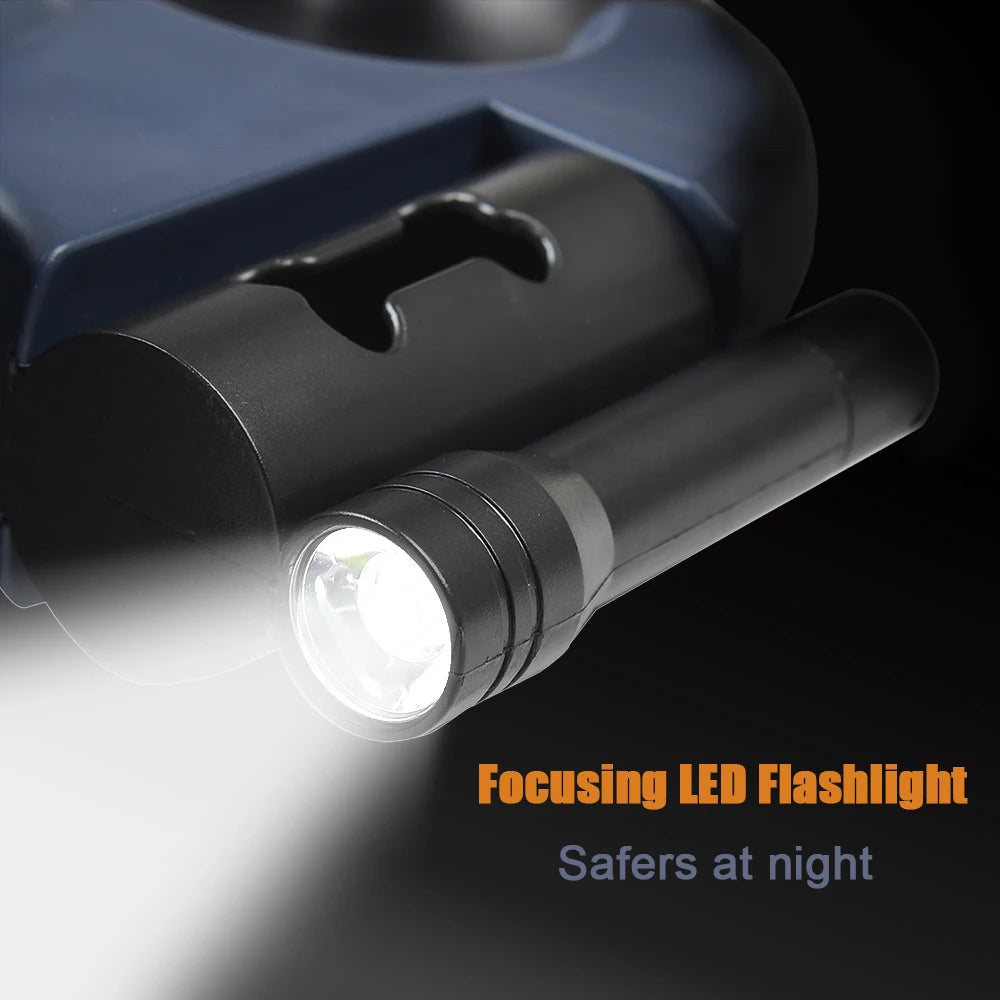 Dual Retractable Dog Traction Rope with Flashlight