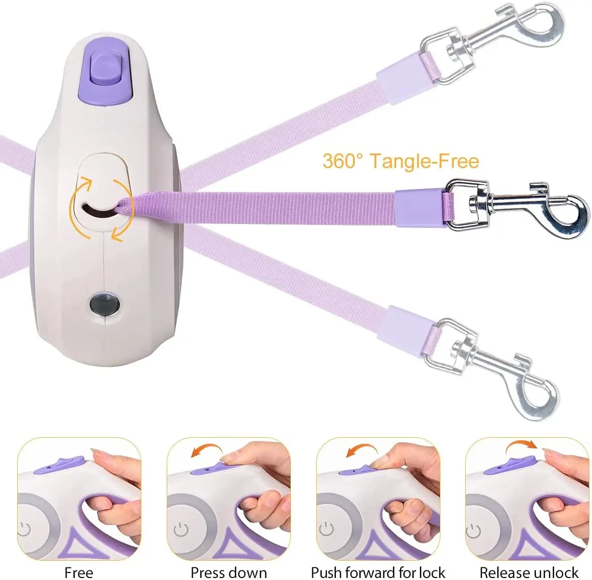 LED Glowing Dog Nylon Leash with Flashlight
