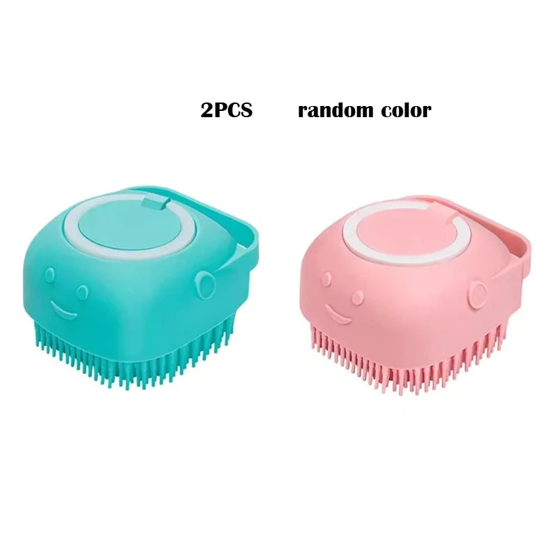 Pet Bath Massage Brush with Shampoo Box