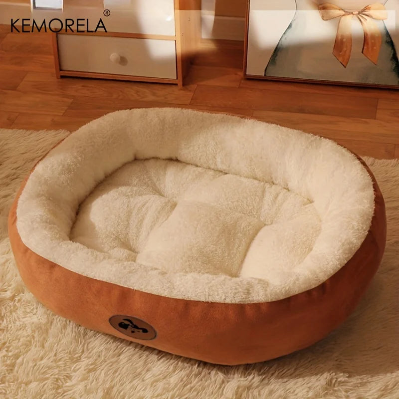 Plush & Thickened Cozy Oval Snuggle Pet Bed