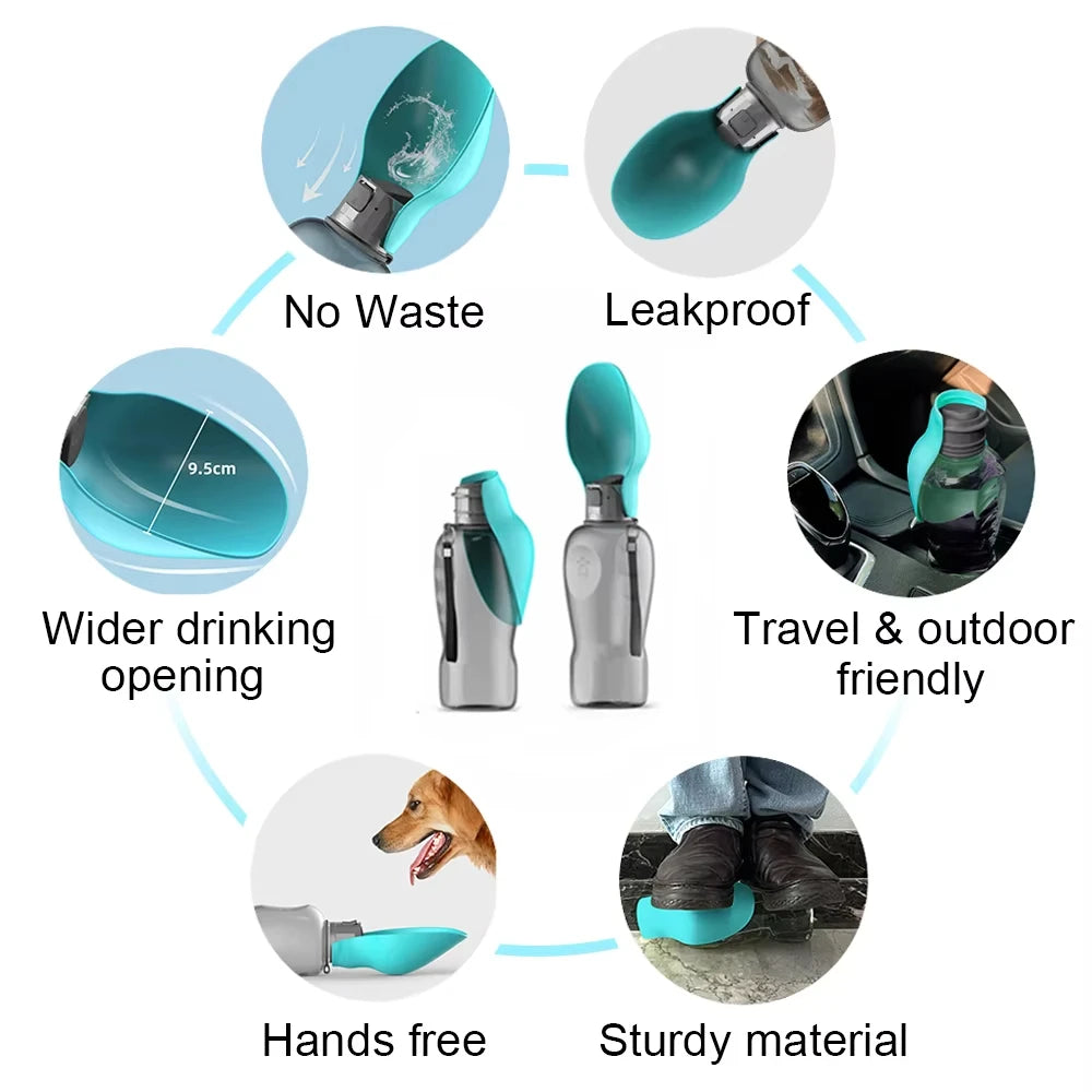 High Capacity 800ml Dog Portable Water Bottle
