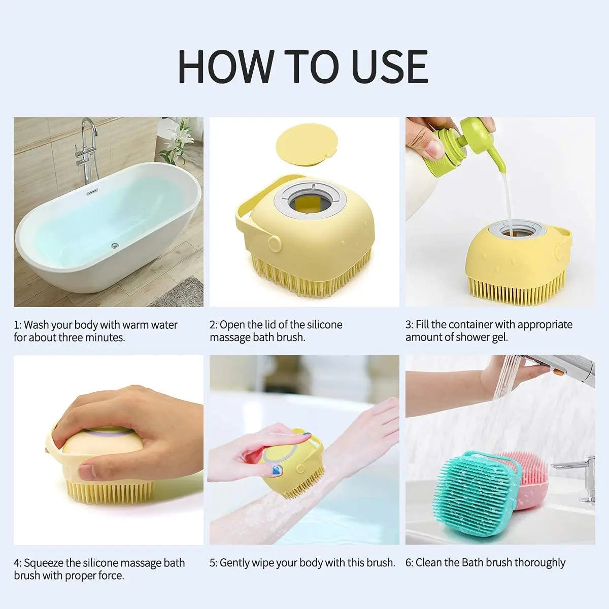 Pet Bath Massage Brush with Shampoo Box