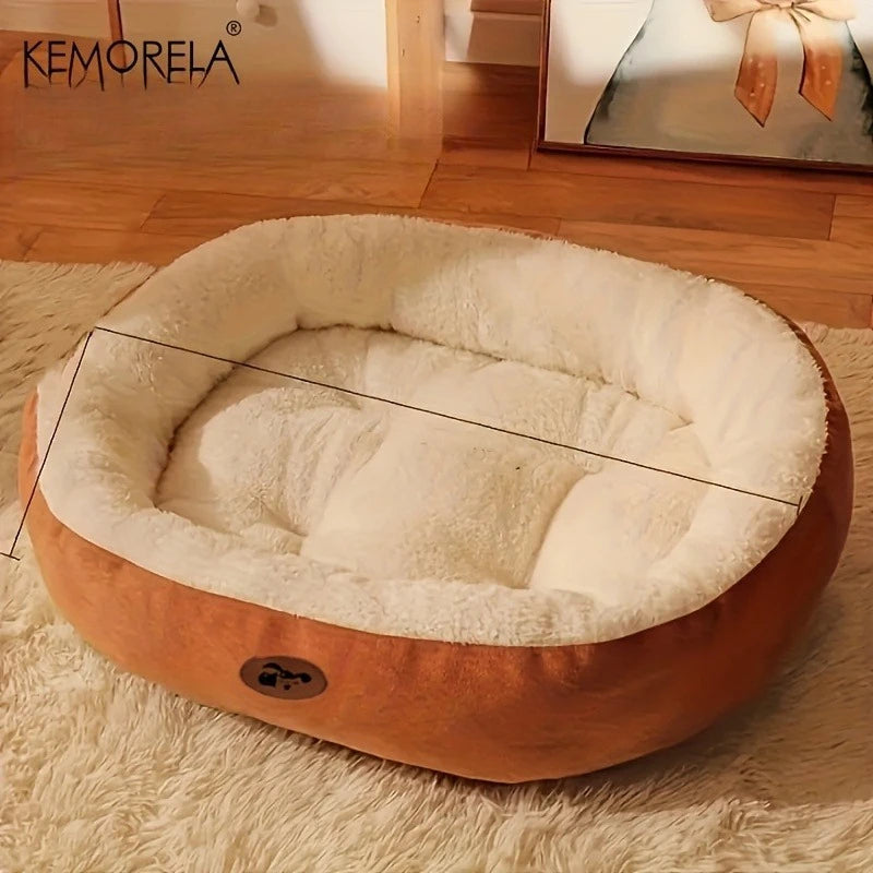 Plush & Thickened Cozy Oval Snuggle Pet Bed