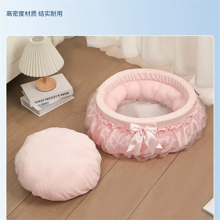 Fashion Pet Cat Sofa Bed With Ribbon
