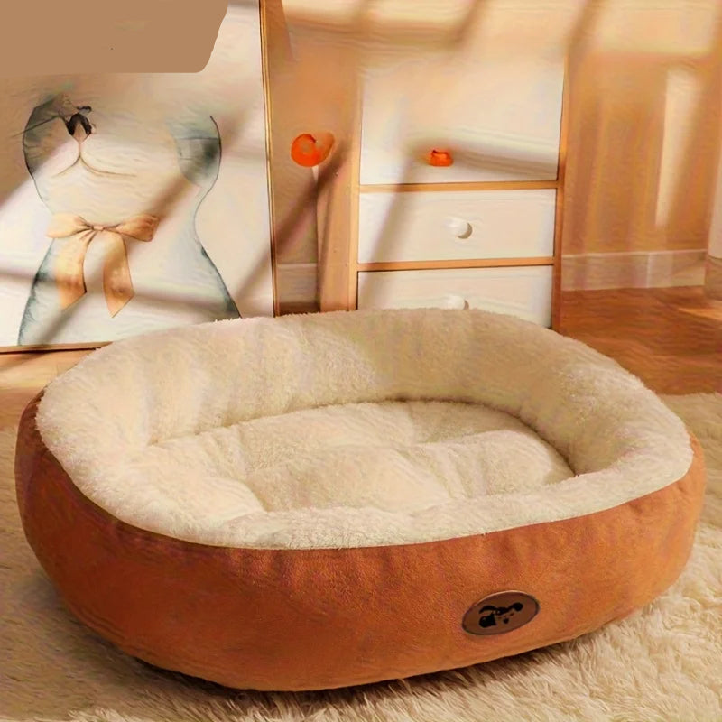 Plush & Thickened Cozy Oval Snuggle Pet Bed
