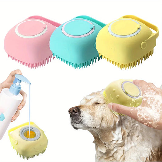 Pet Bath Massage Brush with Shampoo Box