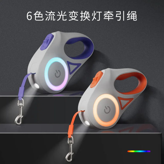 LED Glowing Dog Nylon Leash with Flashlight