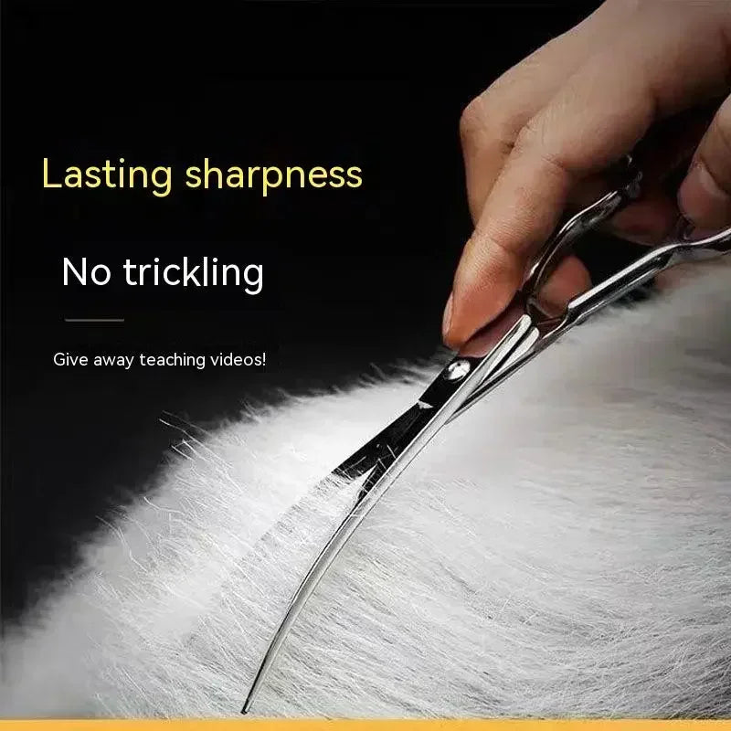 Professional Pet Trimming Bent Scissors