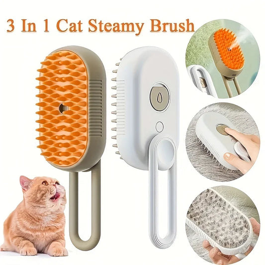 3 In 1 Electric Spray Cat Steam Brush