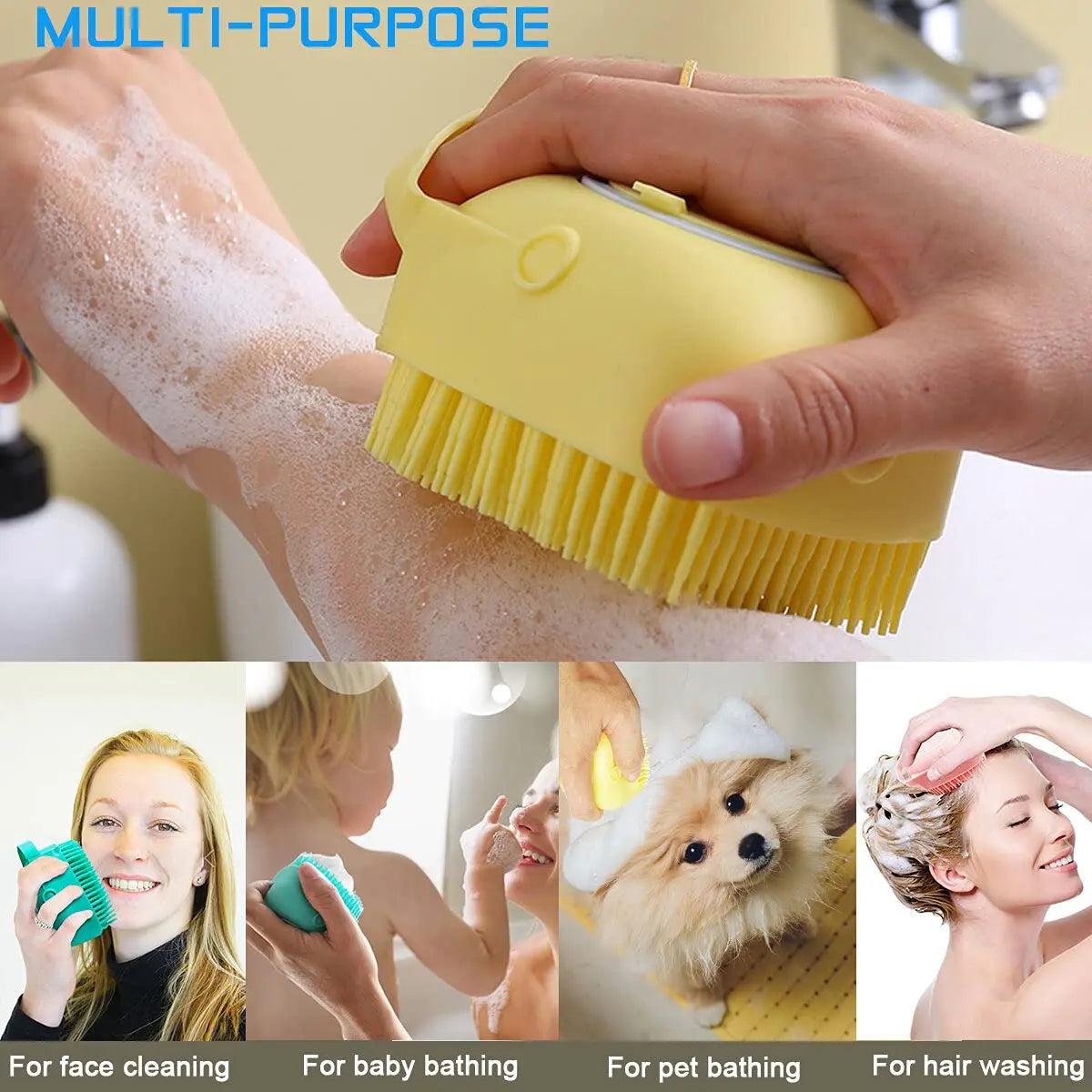 Pet Bath Massage Brush with Shampoo Box