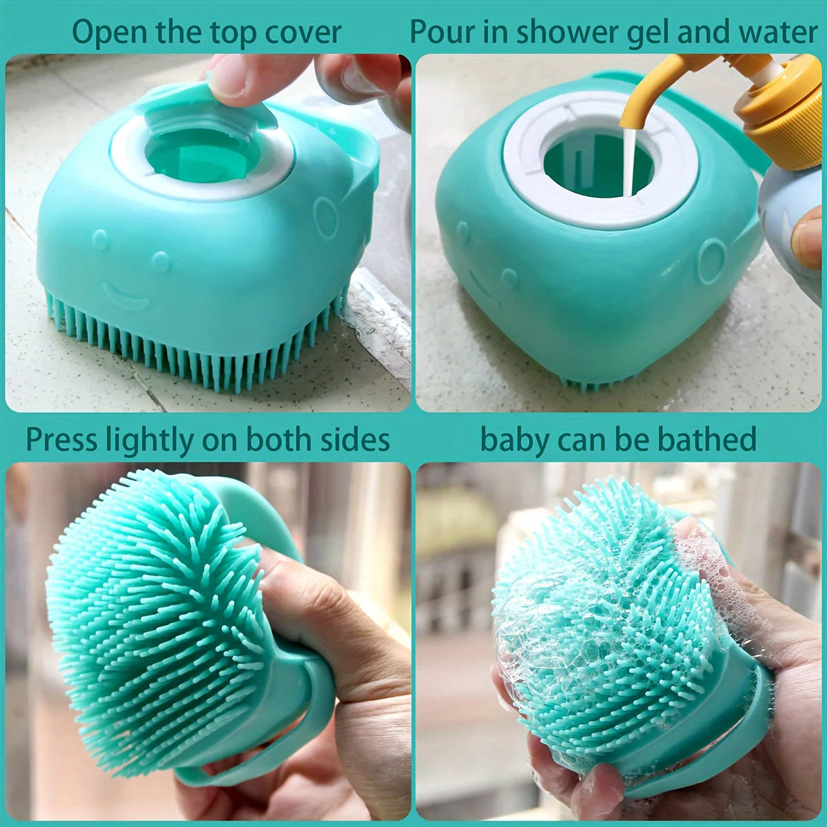 Pet Bath Massage Brush with Shampoo Box