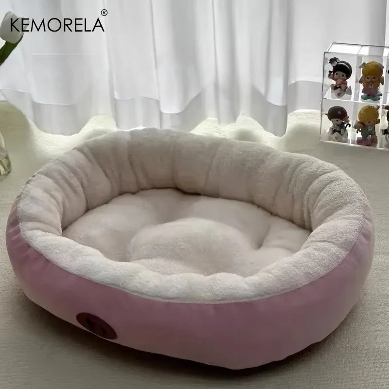 Plush & Thickened Cozy Oval Snuggle Pet Bed